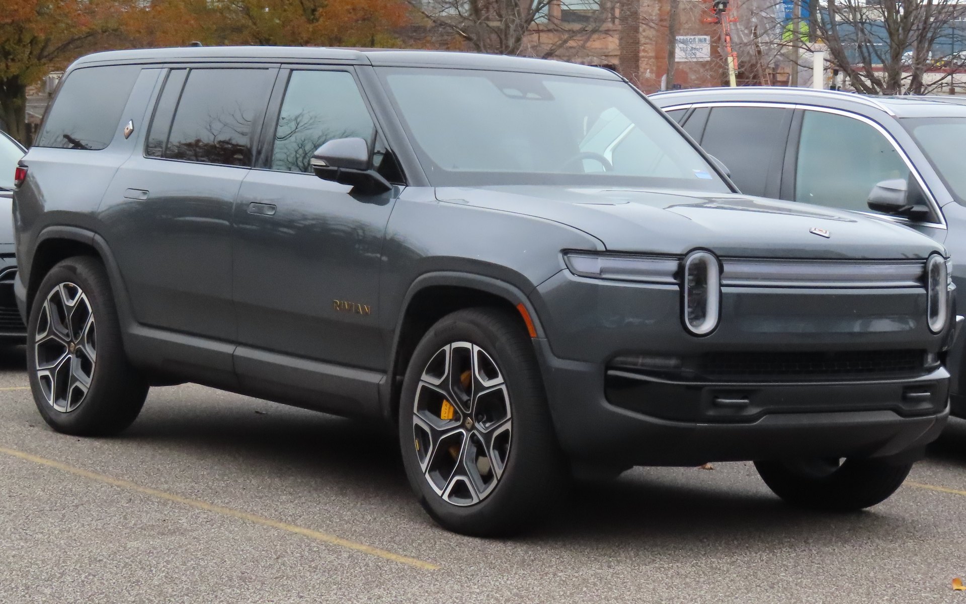 Rivian R1S electric SUV, front three-quarter view