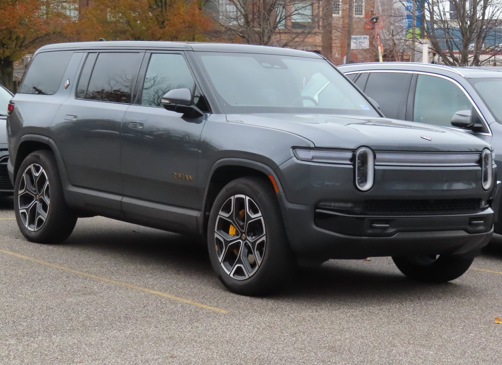 Rivian R1S electric SUV, front three-quarter view